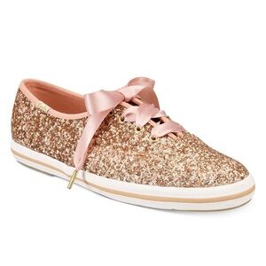 Sparkling Gold Glitter Sneakers for Women